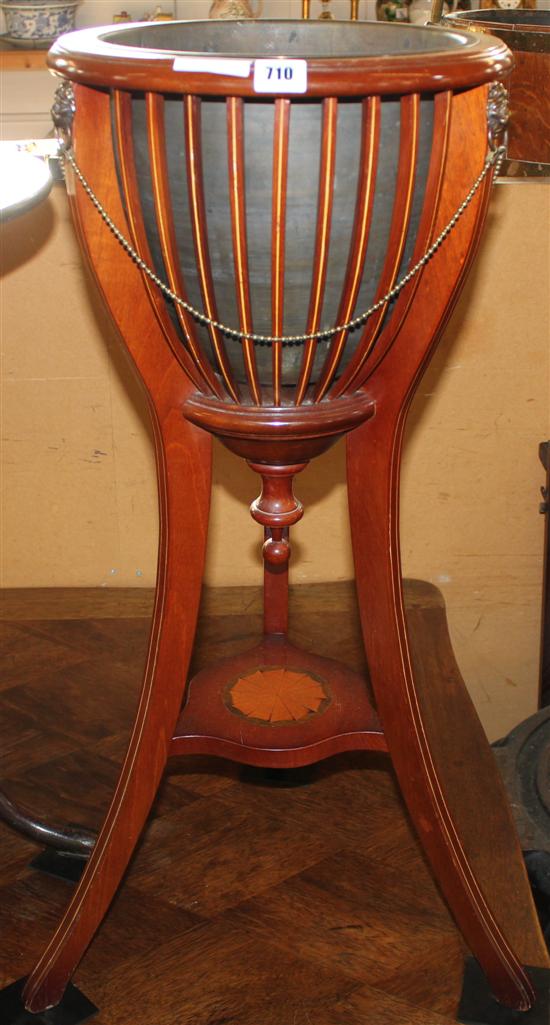 Edwardian inlaid jardiniere stand